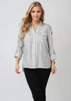 Vero Moda Bumpy Glitter Striped Shirt, Navy