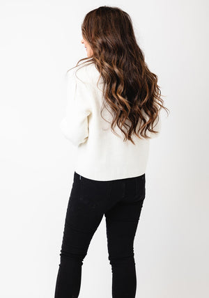 Vero Moda Luna Ribbed Knit Collar Jumper, Cream