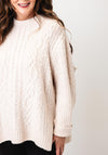 Vero Moda Cable Knit Tie Back Jumper, Cream