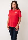 Vero Moda Heidi Small Slogan Print T-Shirt, Red