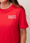 Vero Moda Heidi Small Slogan Print T-Shirt, Red