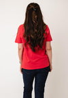 Vero Moda Heidi Small Slogan Print T-Shirt, Red