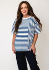 Vero Moda Kiara Striped T-Shirt, White and Blue