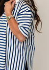 Vero Moda Kiara Striped T-Shirt, White and Blue