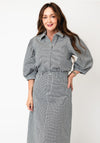 Vero Moda Eira Gingham Denim Shirt, Black and White