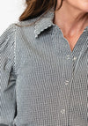 Vero Moda Eira Gingham Denim Shirt, Black and White