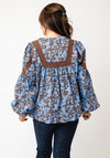Vero Moda Charlotte Patterned Blouse, Blue and Brown