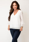 Vero Moda Leslie Emboridered V Neck Blouse, White