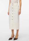 Vero Moda Alvida Button Front Denim Skirt, White