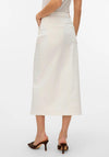 Vero Moda Alvida Button Front Denim Skirt, White
