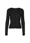 Vero Moda Dea Ribbed Buttoned Cardigan, Black