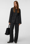 Vero Moda AWARE Devina Pinstripe Wide Leg Trousers, Dark Grey