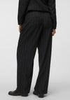 Vero Moda AWARE Devina Pinstripe Wide Leg Trousers, Dark Grey