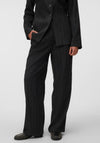 Vero Moda AWARE Devina Pinstripe Wide Leg Trousers, Dark Grey