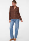 Vero Moda Doffy Striped with Chest Pocket Blouse, Brown and Beige