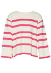 Vero Moda Girl Saba Long Sleeve Stripe Jumper, Birch Raspberry