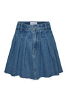 Vero Moda Girl Piper Pleat Denim Skirt, Medium Blue Denim