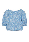 Vero Moda Girl Haya Floral Top, Blissful Blue