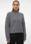 Vero Moda Nono Zipped Knit Cardigan, Grey