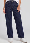 Vero Moda Billie High Rise Barrel Jeans, Dark Blue Denim