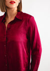 Vero Moda Thea Metallic Satin Blouse, Wine
