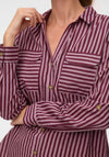 Vero Moda Bumpy Striped Shirt, Pink and Brown