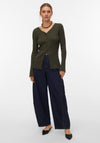 Vero Moda Knit Ribbed Cardigan, Green