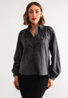 Vero Moda Christine Embroidered Shirt, Asphalt