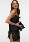 Vero Moda Lace Detail Long Camisole, Black