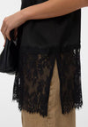 Vero Moda Lace Detail Long Camisole, Black