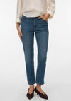 Vero Moda Rosie Mid Rise Slim Fit Jeans, Dark Blue