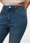 Vero Moda Rosie Mid Rise Slim Fit Jeans, Dark Blue