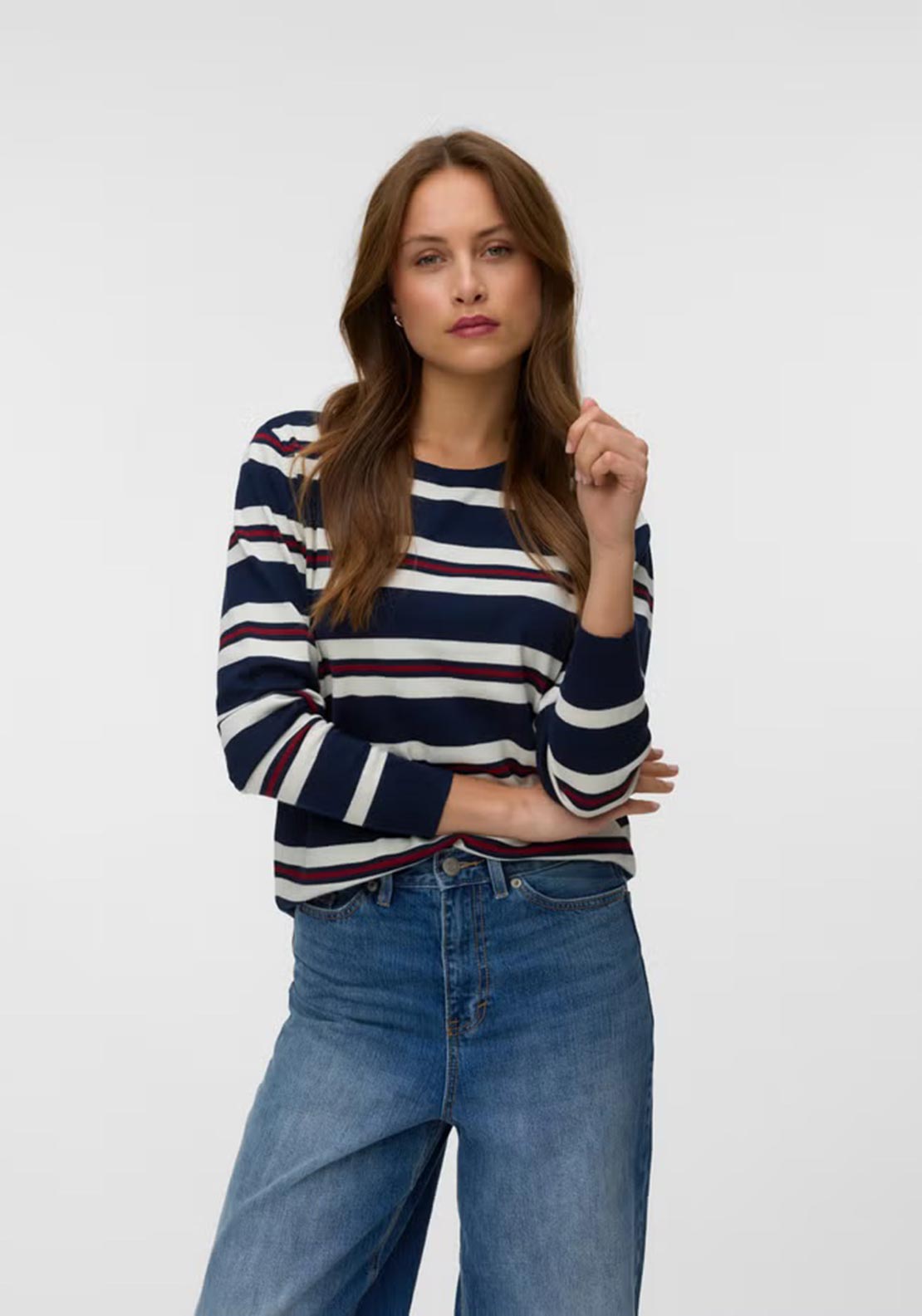 Vero Moda Silke Knitted Pullover, Navy Multi - McElhinneys
