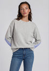 Vero Moda Morgan Round Neck with Shirt Detail Sleeves Sweatshirt, Grey