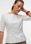 Vero Moda Pleated Basic Top, Off-White