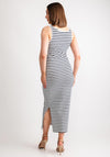 Vero Moda Maxi Soft Stripe Dress, Bright White & Night Sky
