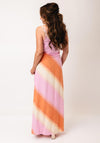 Vero Moda Vanya Colour Block Maxi Dress, Orange Multi