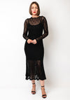 Aware Vero Moda Tessy Long Sleeve 7/8 Length Dress, Black
