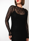 Aware Vero Moda Tessy Long Sleeve 7/8 Length Dress, Black