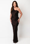 Vero Moda One Shoulder Gathered Maxi Dress, Brown