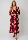 Vero Moda Gerna Knot Printed Midi Dress, Wine