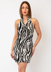Vero Moda Milo Short Halter Neck Striped Dress, Beige