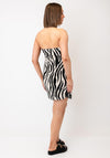 Vero Moda Milo Short Halter Neck Striped Dress, Beige