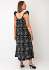 Vero Moda Sashi Geometric Floral Printed Maxi Dress, Black and White