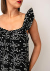 Vero Moda Sashi Geometric Floral Printed Maxi Dress, Black and White