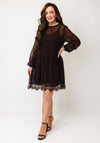TOPSHOP Lalie Lace Detail Mini Dress, Brown