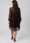 TOPSHOP Lalie Lace Detail Mini Dress, Brown