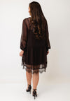 TOPSHOP Lalie Lace Detail Mini Dress, Brown