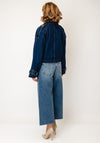 Vero Moda Lelou Cropped Denim Trench Coat, Dark Blue Denim