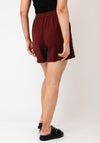 Vero Moda Milo High Waisted Linen Blend Shorts, Wine